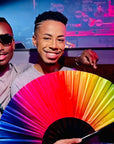 Rainbow Rave Folding Hand Fan