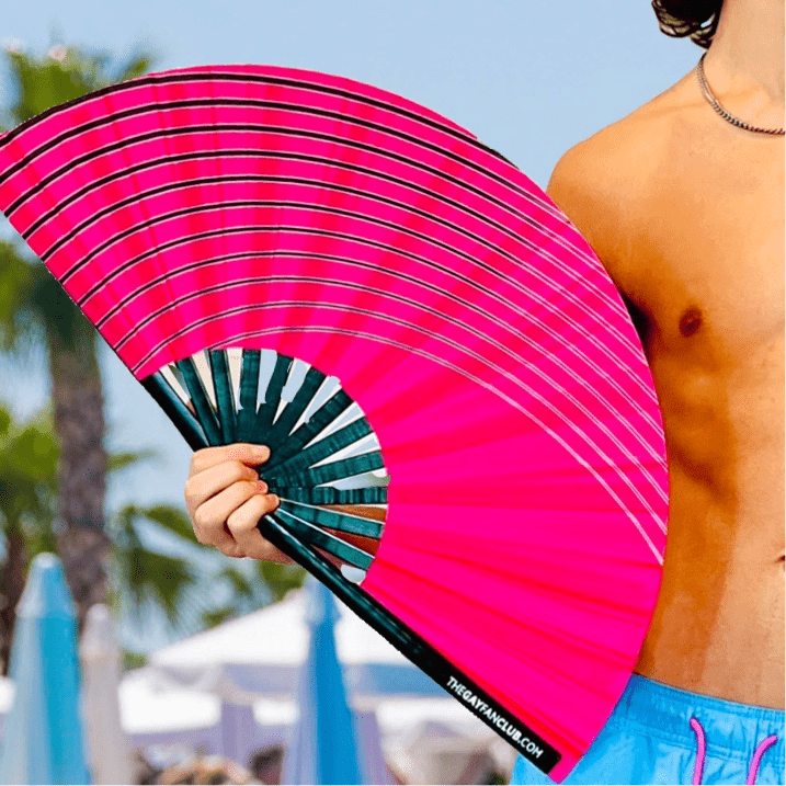 UV Reactive Wave Folding Hand Fan