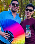 Rainbow Rave Folding Hand Fan
