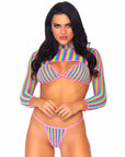 Rainbow Dreams Fishnet Thong Bikini Set