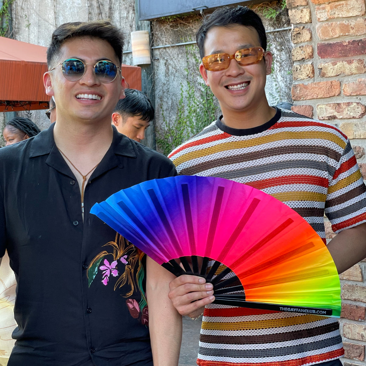 Rainbow Rave Folding Hand Fan