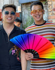 Rainbow Rave Folding Hand Fan