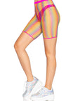Ombre Rainbow Fishnet Biker Shorts