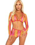 Summer Vibe Bra and Boyshorts See Through Cover Up Set