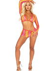 Summer Vibe Bra and Boyshorts See Through Cover Up Set