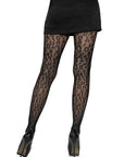 Black Leopard Print Fishnet Tights