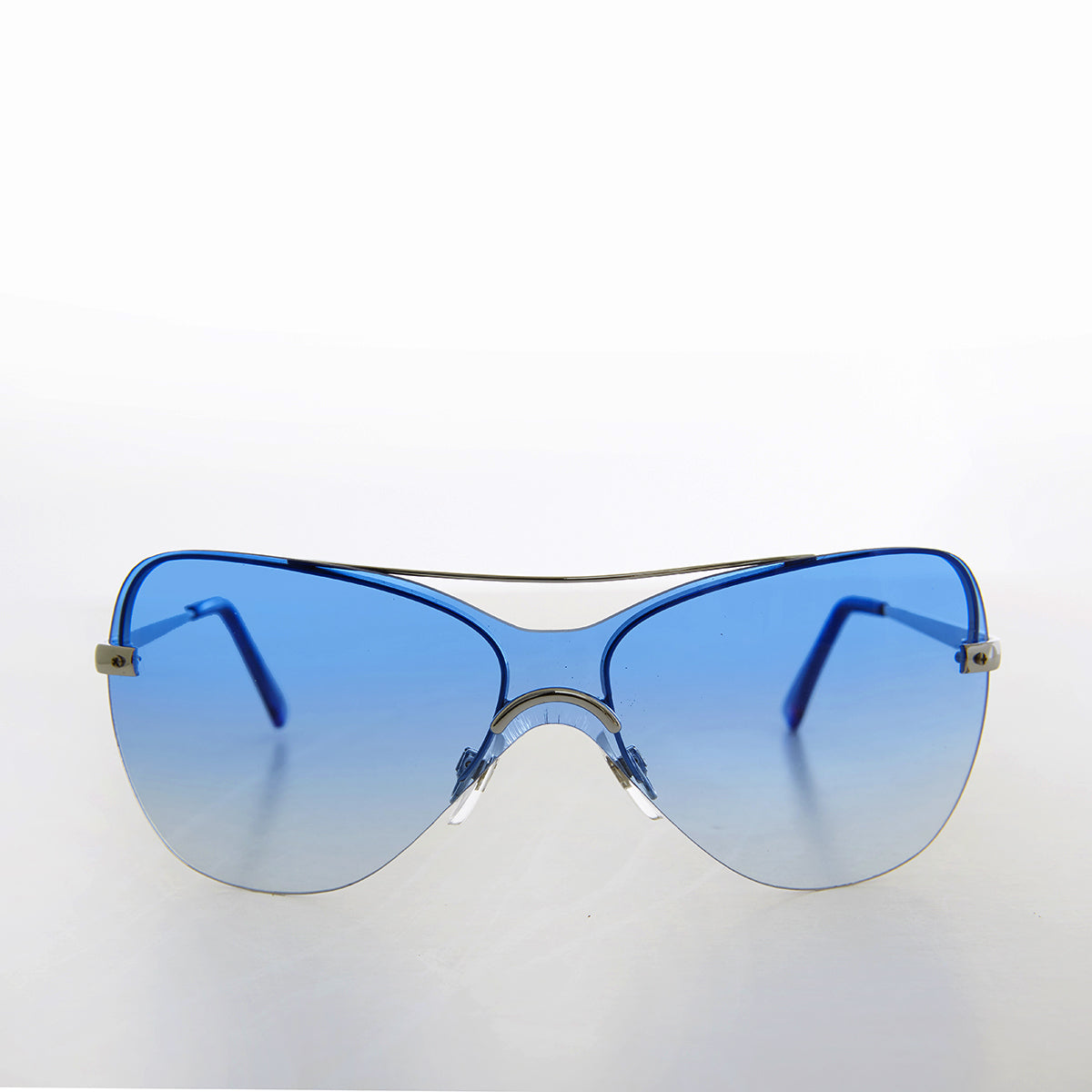 Curved Mono Lens Vintage Colorful Sunglasses
