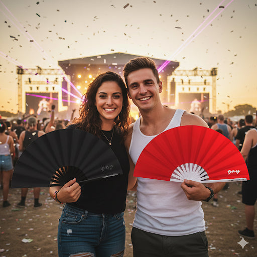 Matte Black Folding Hand Fan