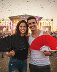 Matte Black Folding Hand Fan