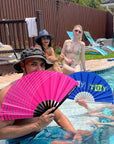 UV Reactive Wave Folding Hand Fan