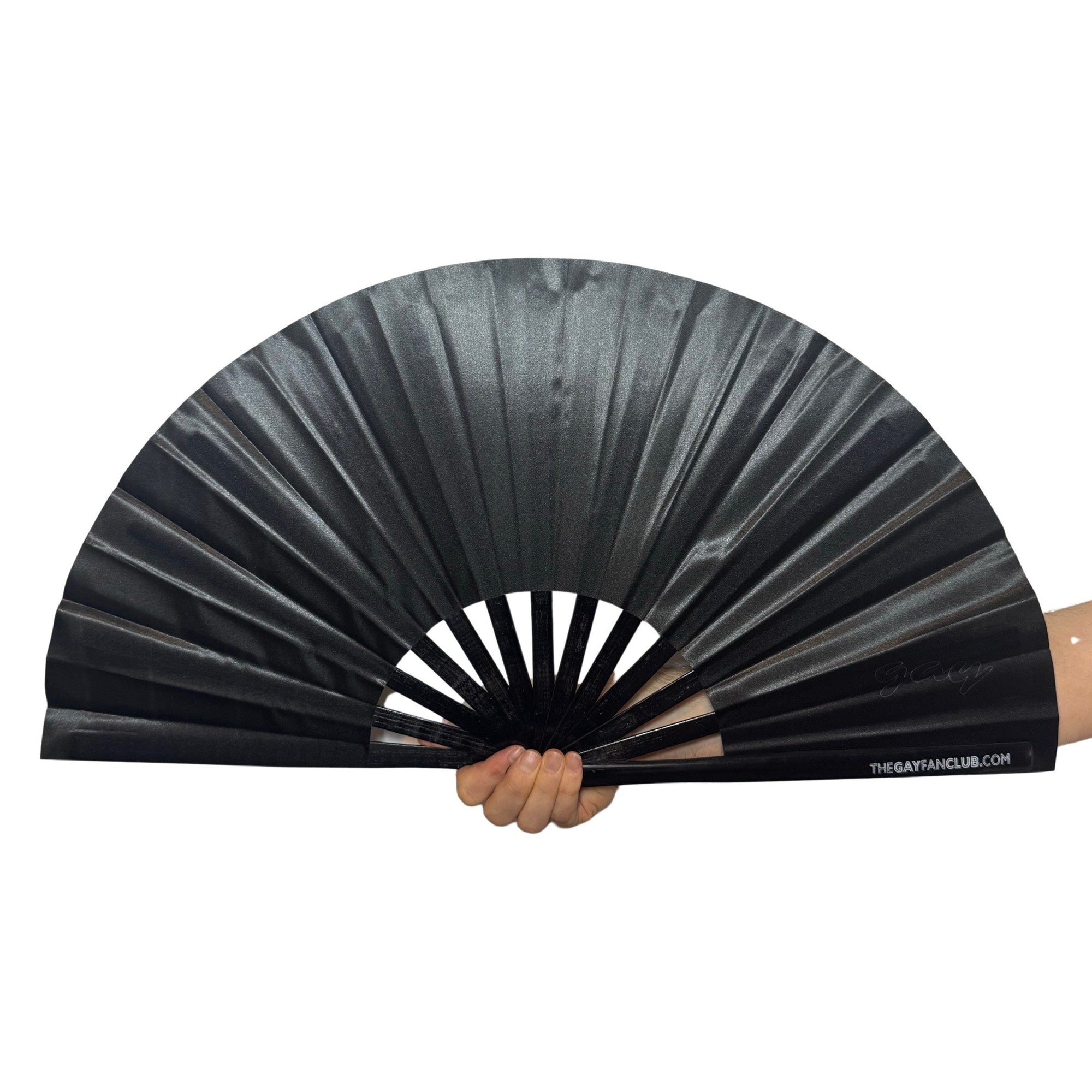 Matte Black Folding Hand Fan