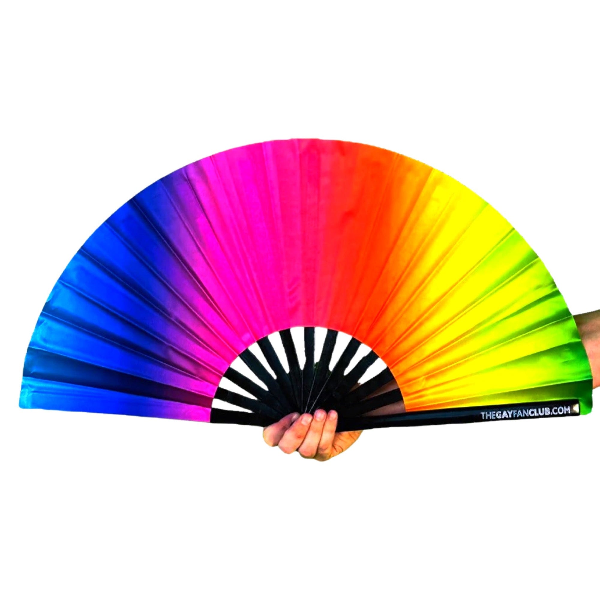 Rainbow Rave Folding Hand Fan