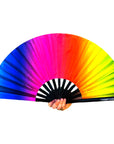 Rainbow Rave Folding Hand Fan