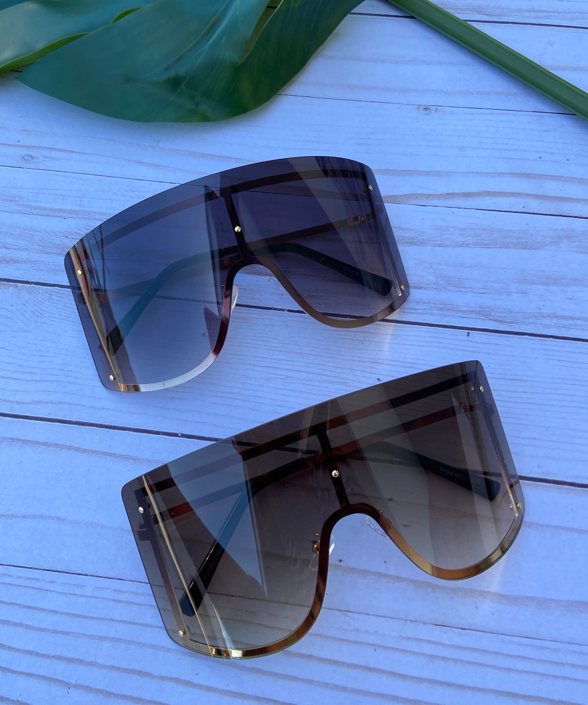 Sunglasses: Frameless Oversized Sunnies