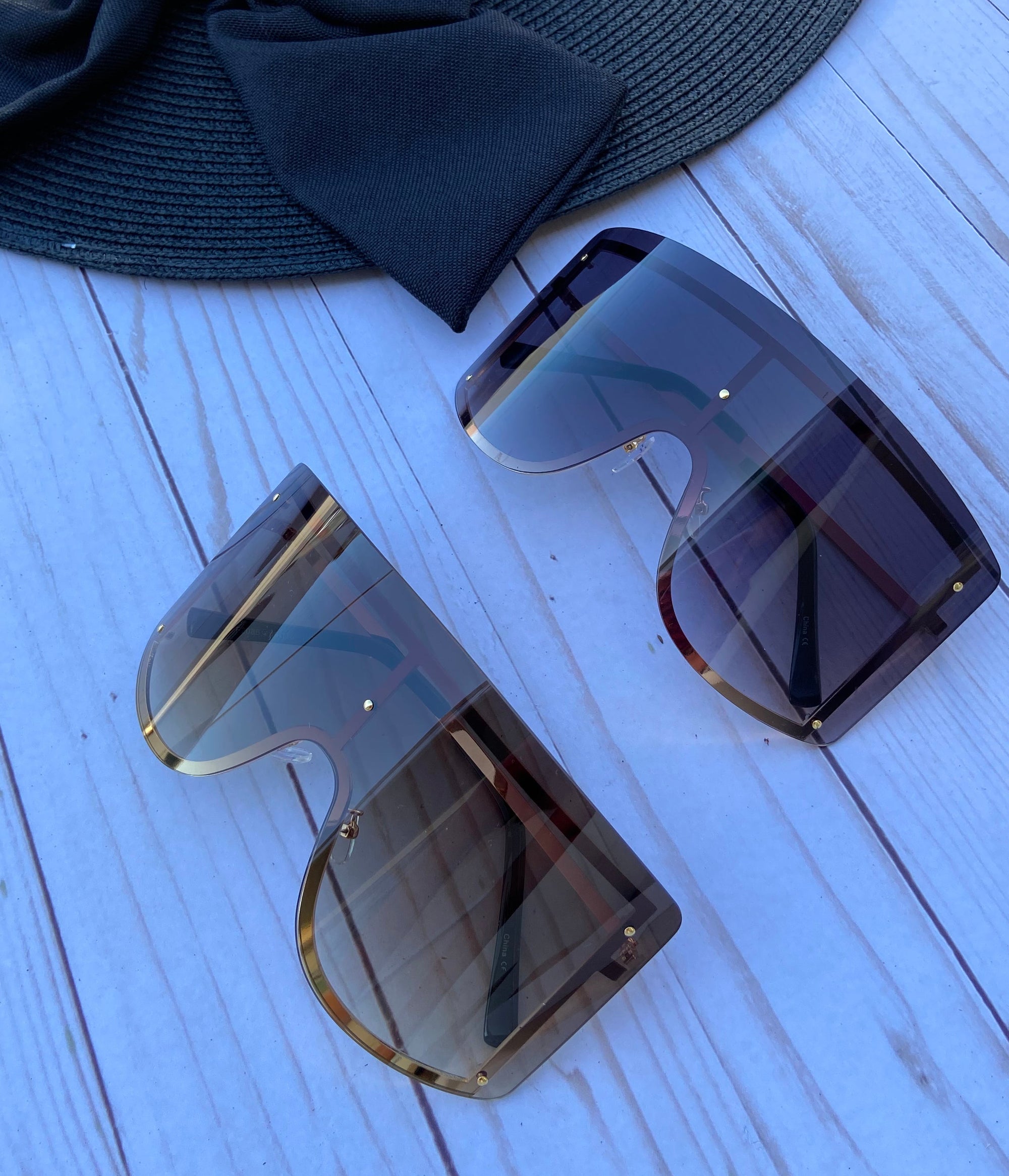 Sunglasses: Frameless Oversized Sunnies