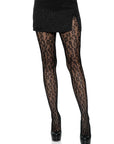 Black Leopard Print Fishnet Tights