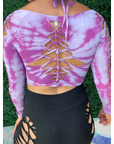 Pink Tiedye Halter Top Festival Longsleeve