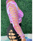 Pink Tiedye Halter Top Festival Longsleeve