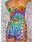 Rainbow Weaved Tie-Dye Festival Romper