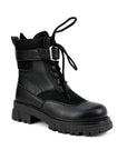 (PRE-ORDER ONLY) TriniBad - Vegan Leather & Mesh Knit Comfy Festival Combat Boots