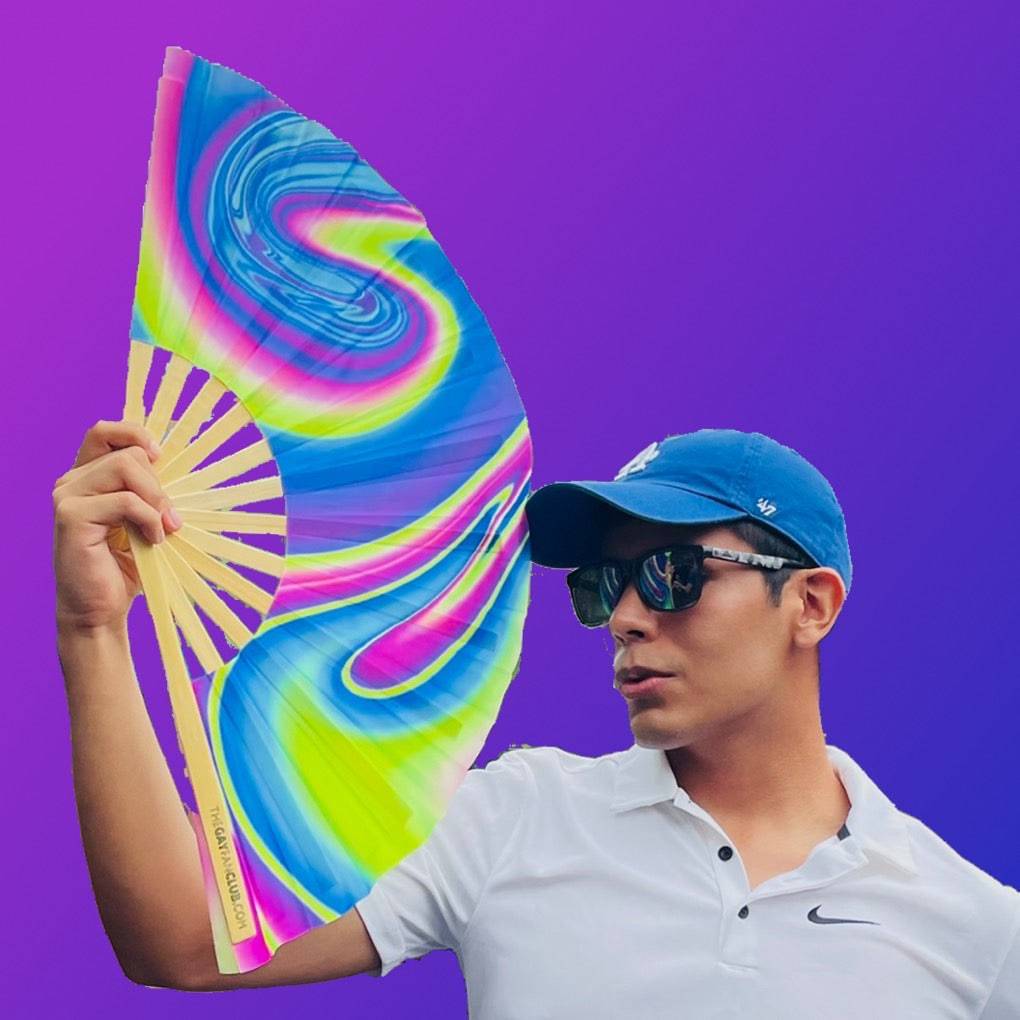 UV Reactive Lava Lamp Folding Hand Fan