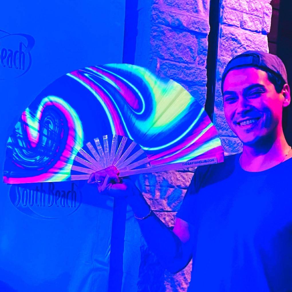 UV Reactive Lava Lamp Folding Hand Fan