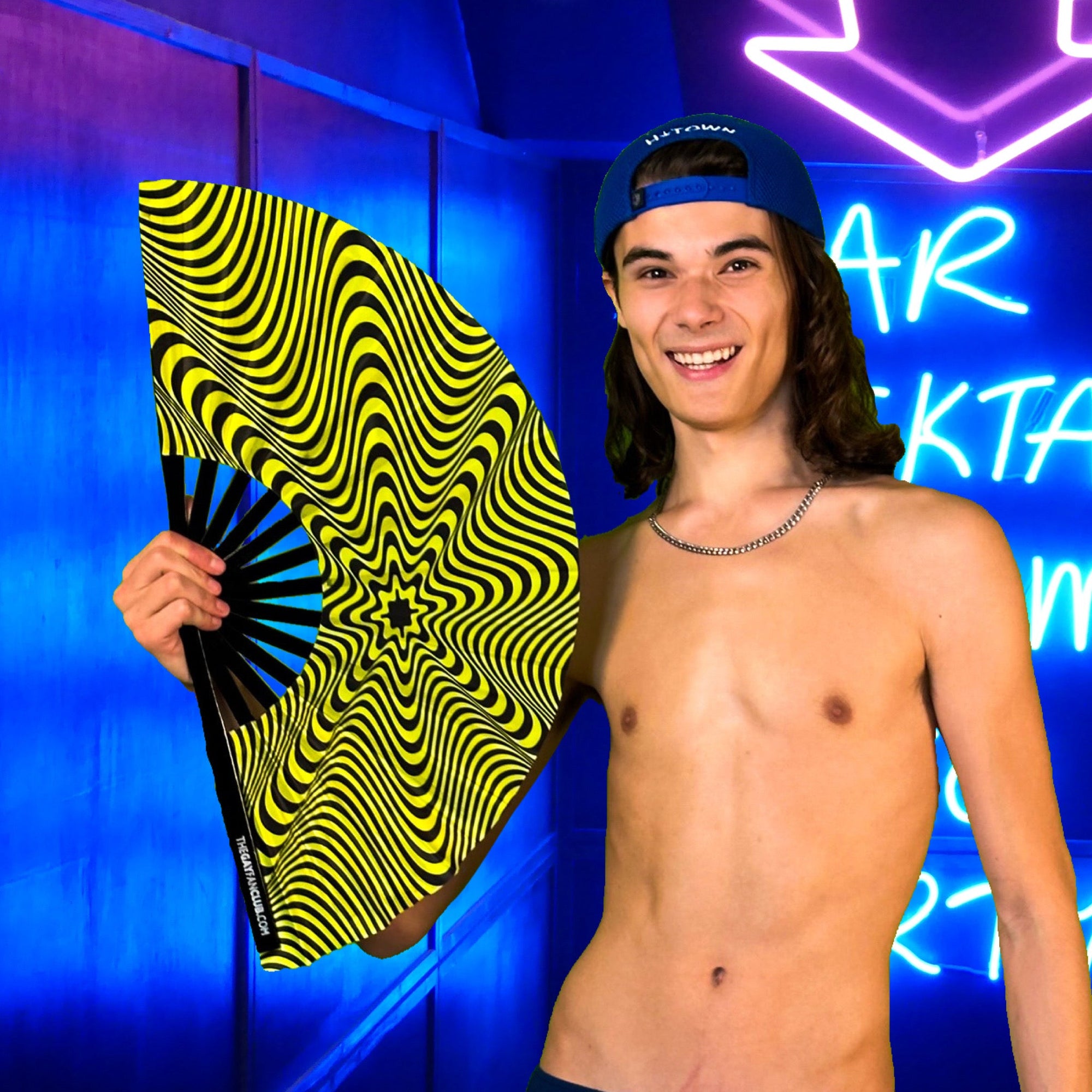 UV Reactive Neon Stranger Danger Folding Hand Fan