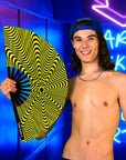 UV Reactive Neon Stranger Danger Folding Hand Fan
