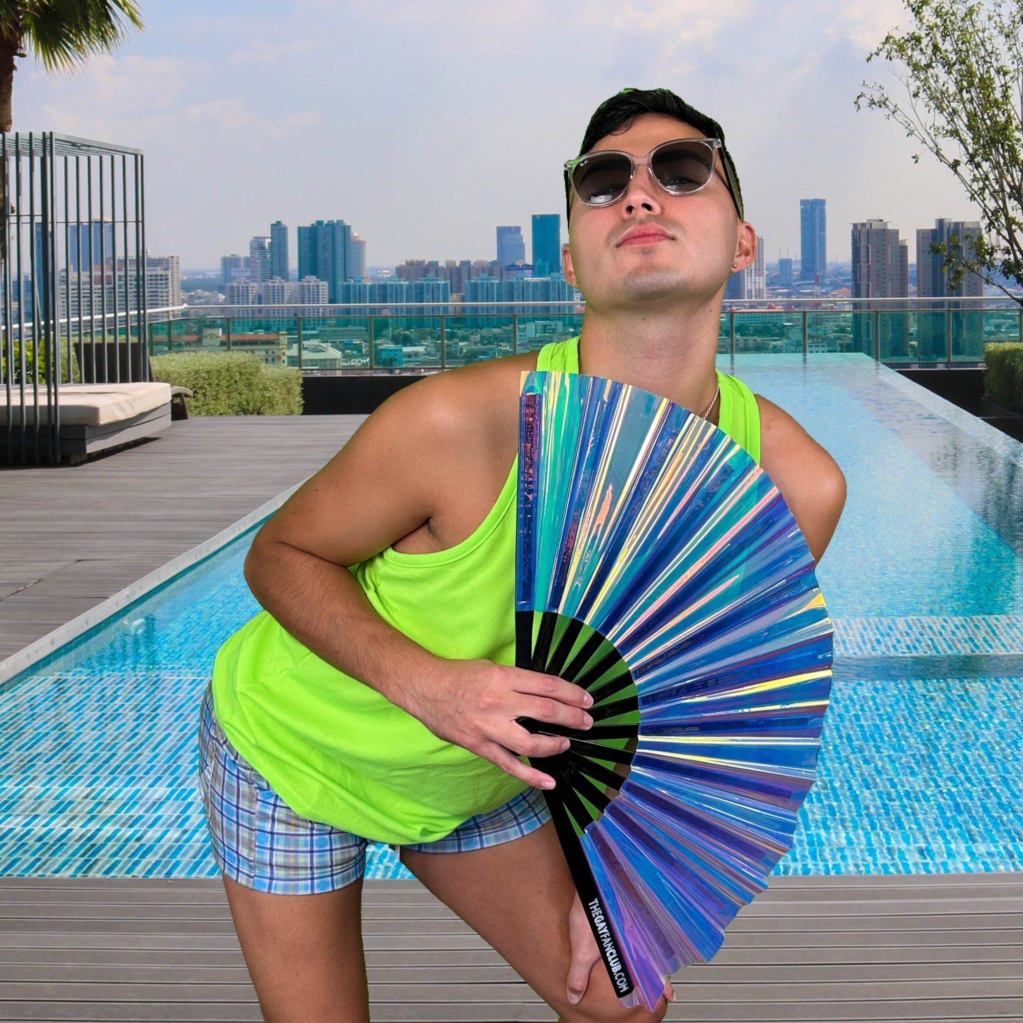 Iridescence Folding Hand Fan