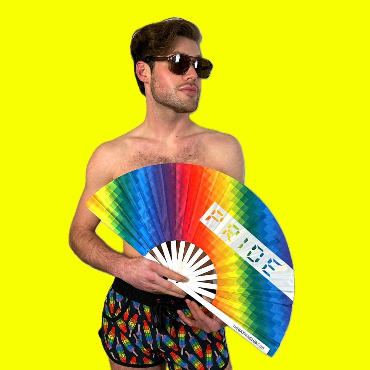 Pride Rainbow Folding Hand Fan