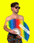 Pride Rainbow Folding Hand Fan