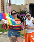 Pride Rainbow Folding Hand Fan