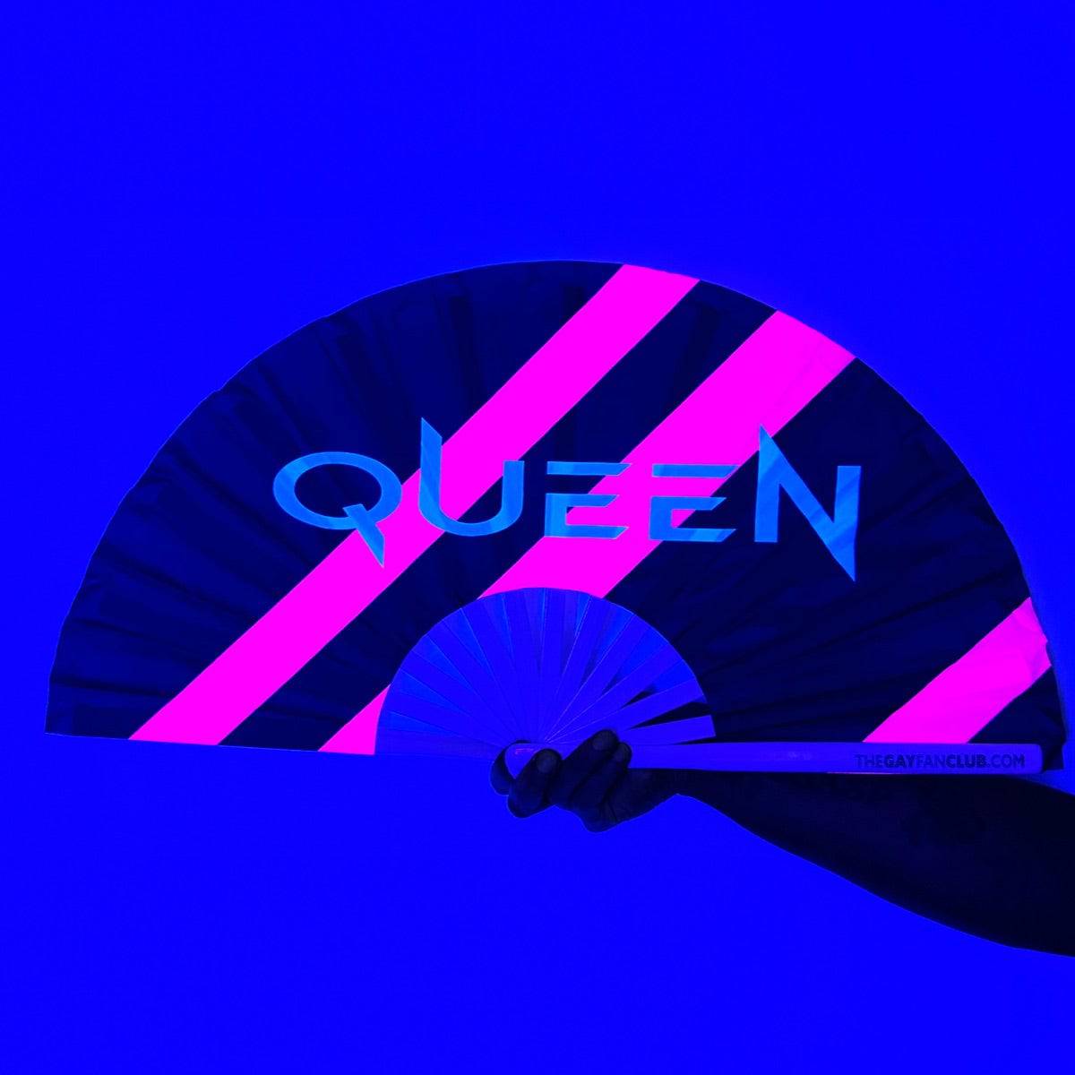 Queen UV Reactive Folding Hand Fand