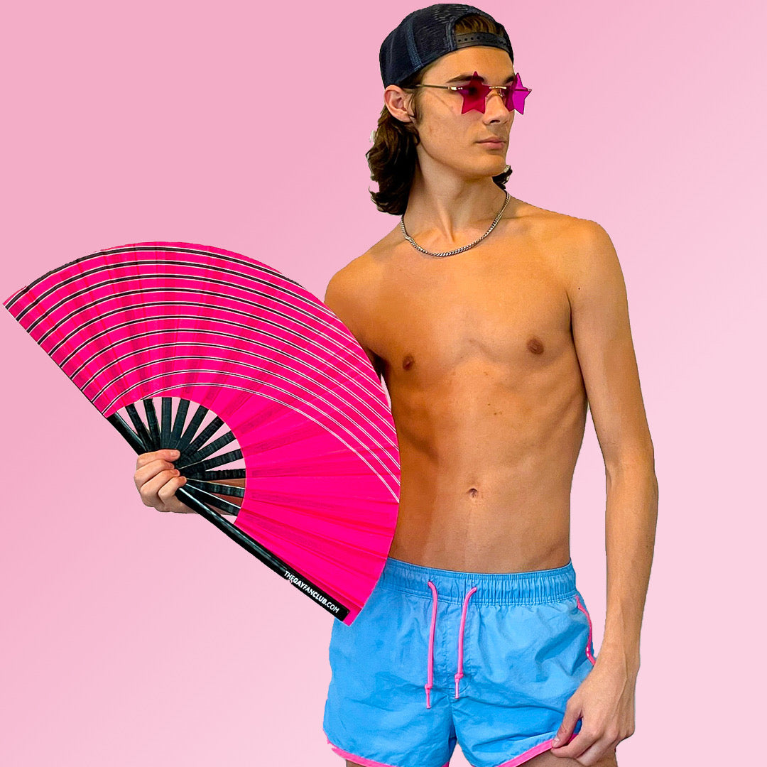 UV Reactive Wave Folding Hand Fan