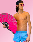 UV Reactive Wave Folding Hand Fan