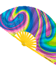UV Reactive Lava Lamp Folding Hand Fan