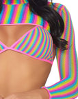 Rainbow Dreams Fishnet Thong Bikini Set