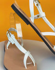 Chic Looped Toe Strapped Leather Sandals