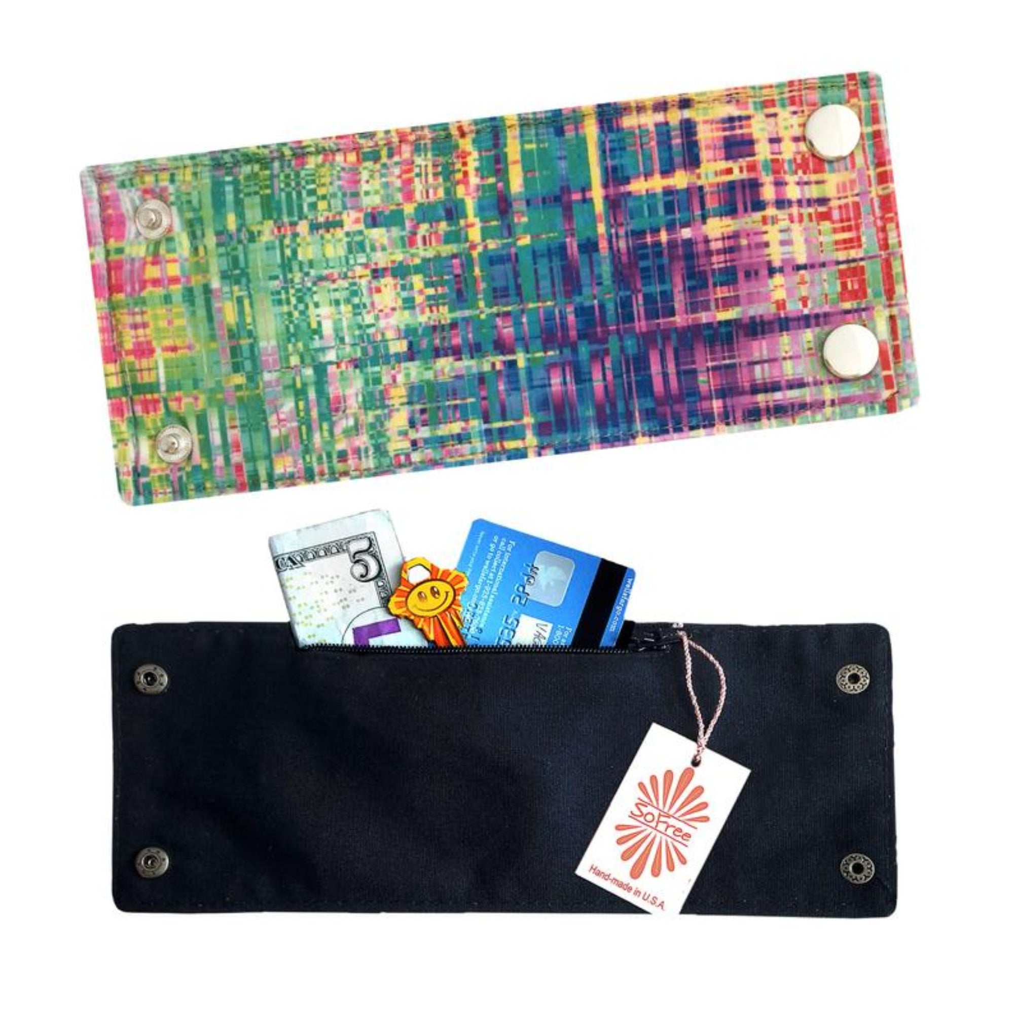 Wrist Wallet - Colorful Plaid