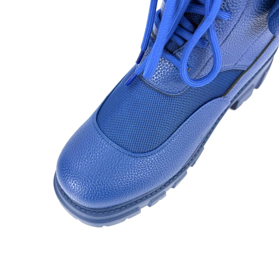 (PRE-ORDER ONLY) TriniBad - Vegan Leather &amp; Mesh Knit Comfy Festival Combat Boots