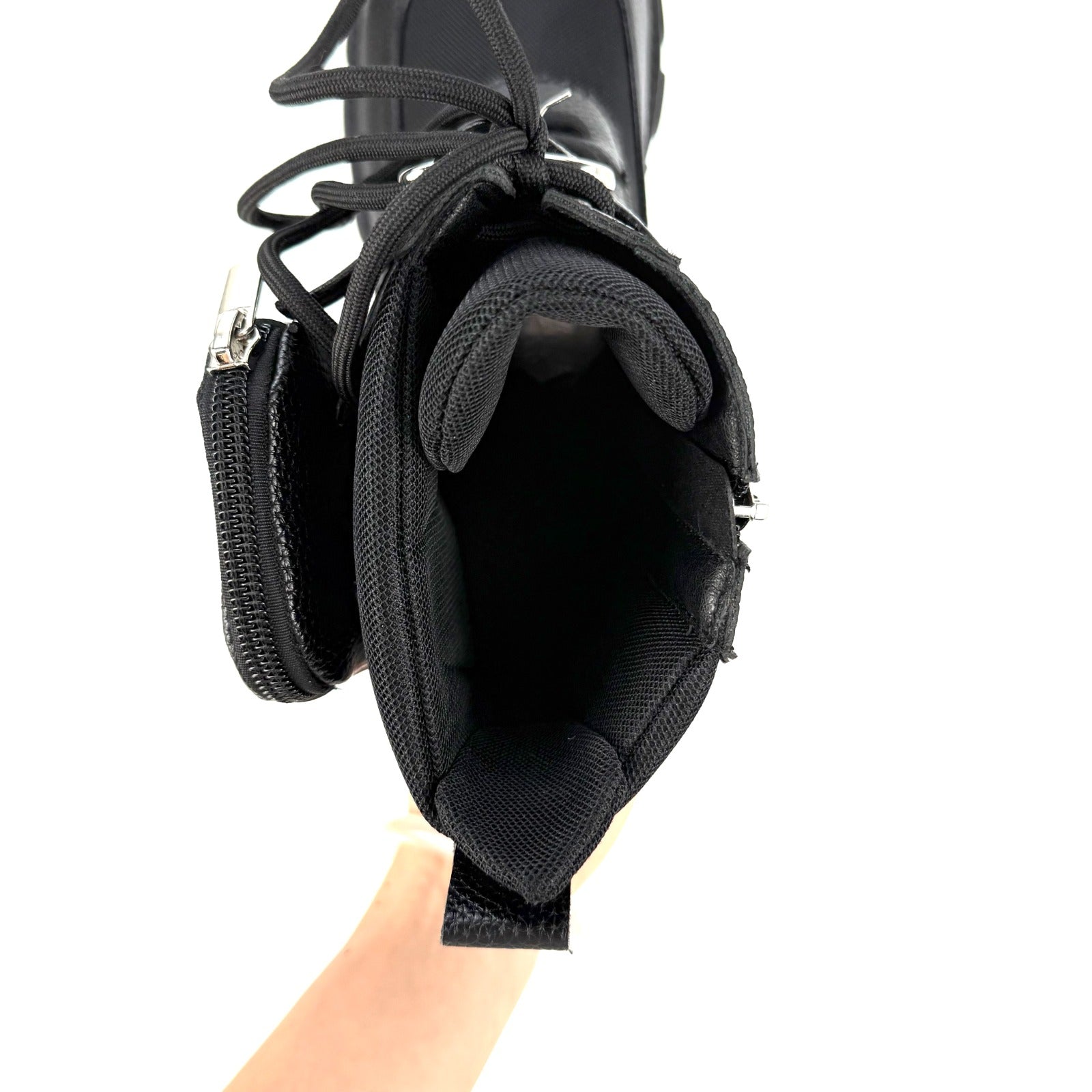 (PRE-ORDER ONLY) TriniBad - Vegan Leather &amp; Mesh Knit Comfy Festival Combat Boots