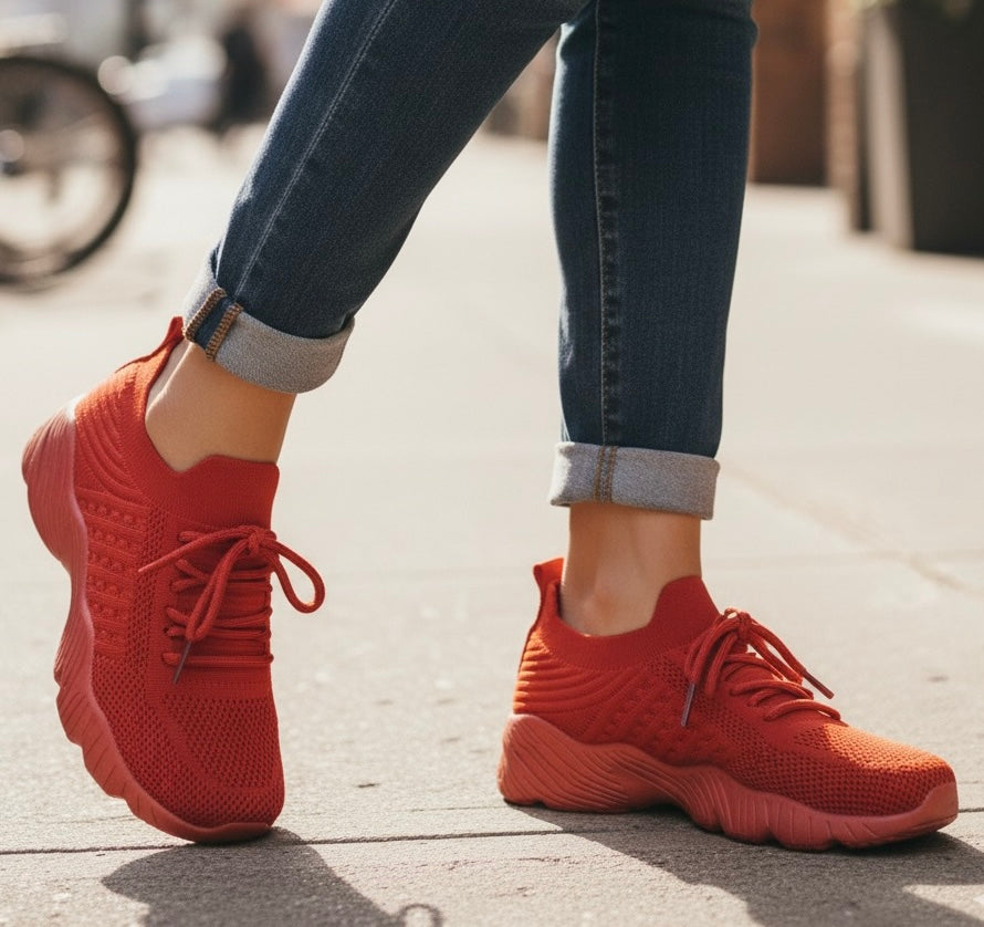 (PRE-ORDER ONLY) Alira - Mesh FlyKnit Breathable Cushioned Sneakers