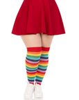 Cherry Rainbow Thigh High Socks