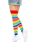 Cherry Rainbow Thigh High Socks
