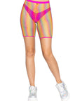 Ombre Rainbow Fishnet Biker Shorts