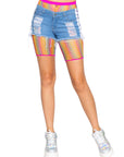 Ombre Rainbow Fishnet Biker Shorts