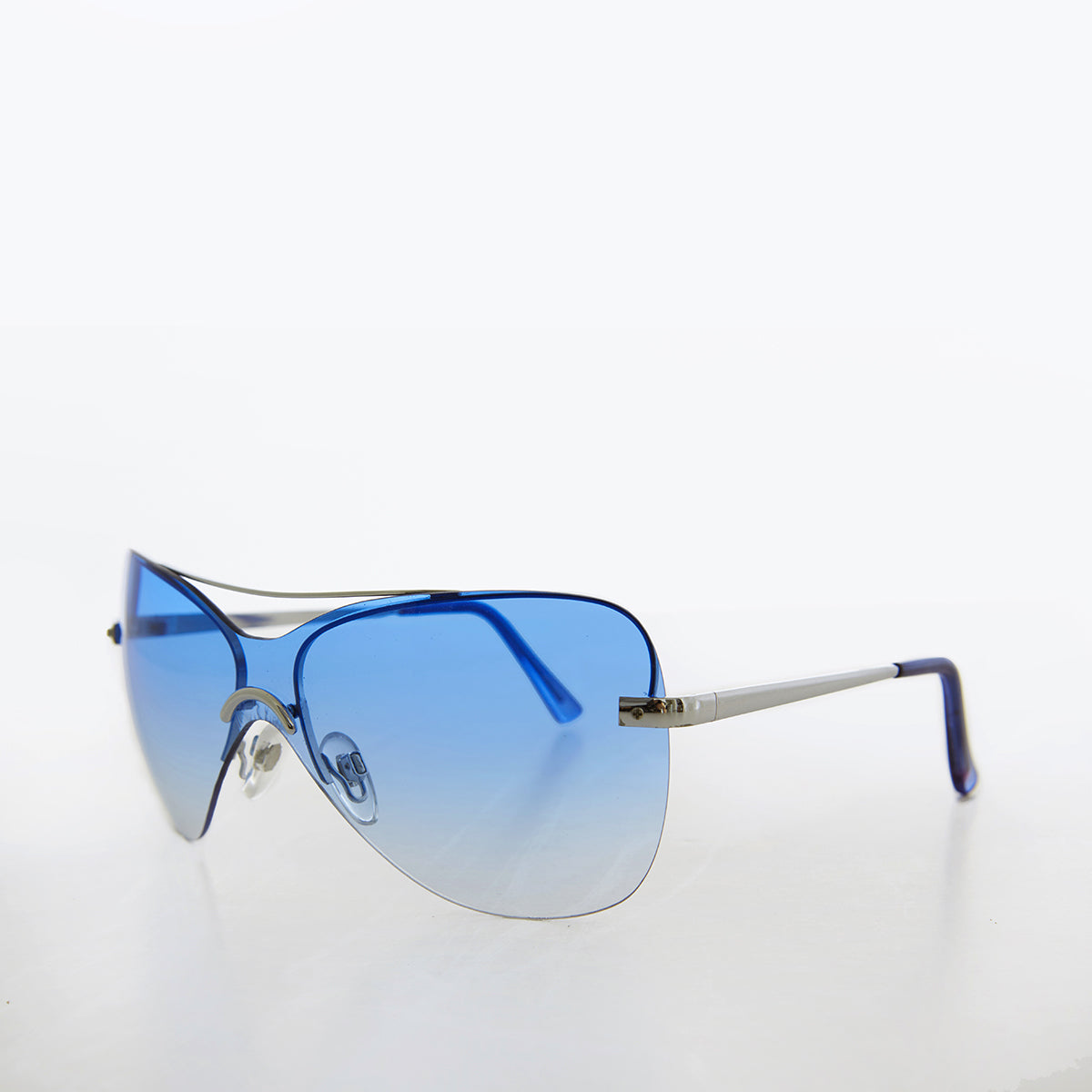 Curved Mono Lens Vintage Colorful Sunglasses