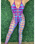 Violet & Blue Weaved Festival Jumpsuit