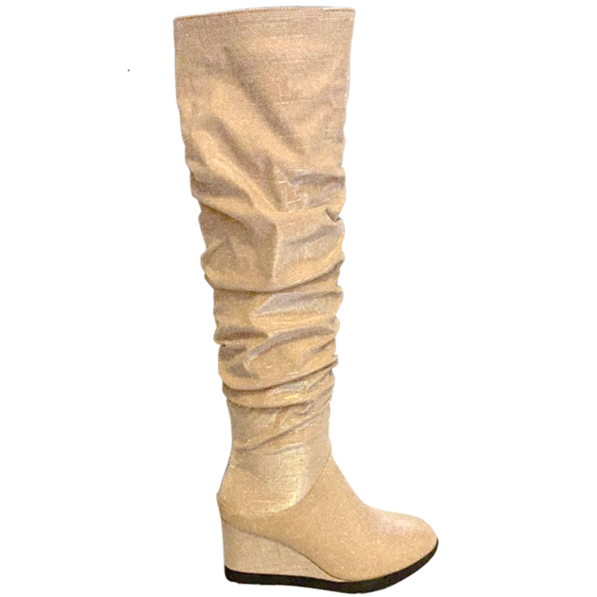 Gold glitter thigh high boots online