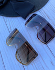 Sunglasses: Frameless Oversized Sunnies